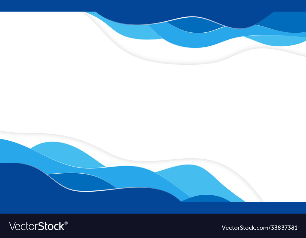 Blue wave flowing curve layer paper style