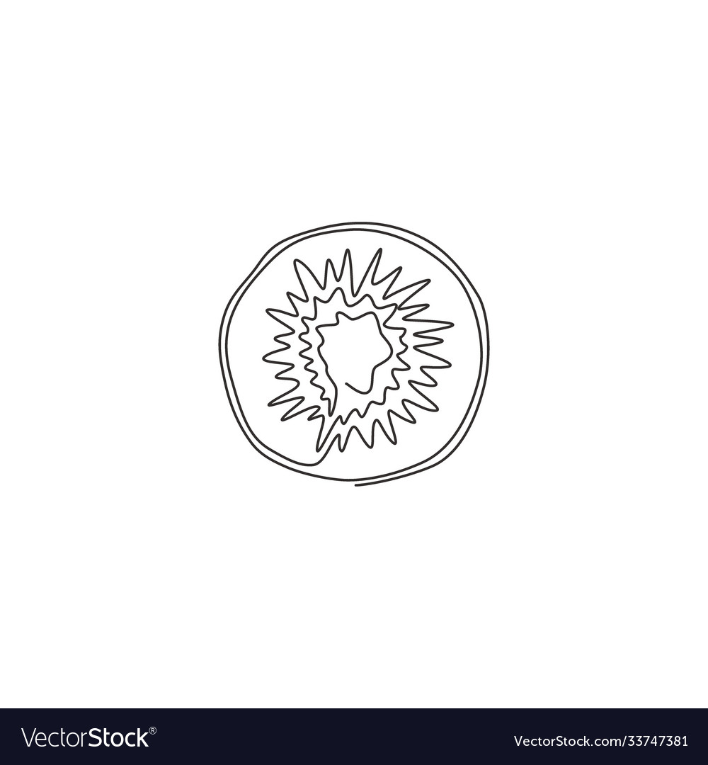 Continuous Line Kiwi Slice