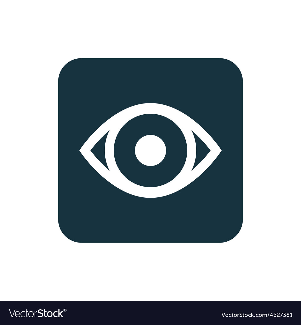 Eye icon rounded squares button Royalty Free Vector Image