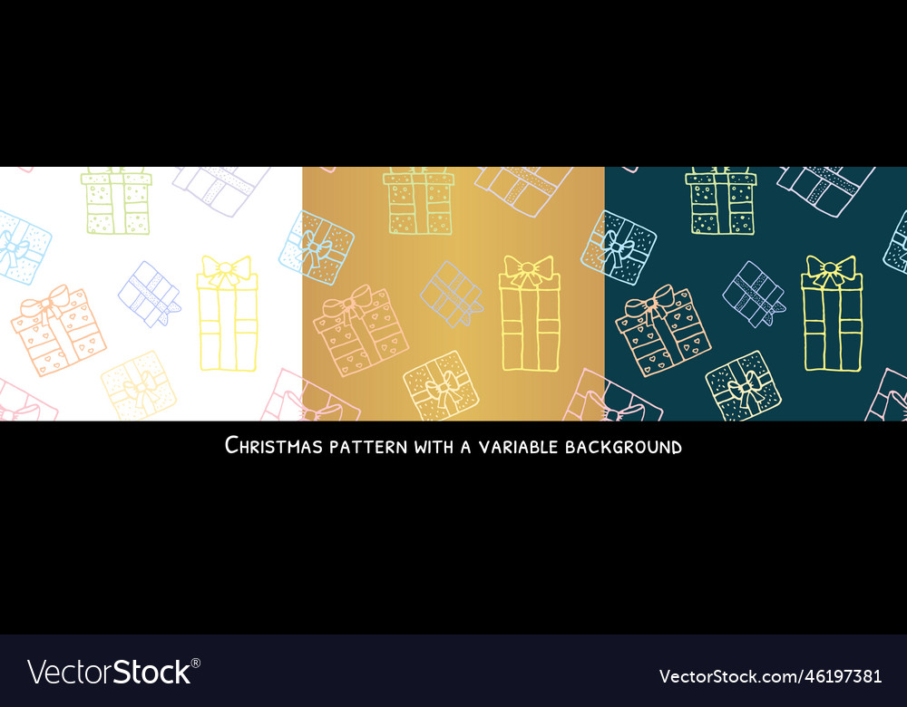 Gift box icon seamless pattern with a variable