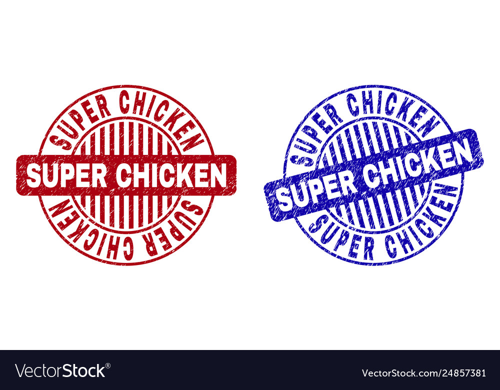 Grunge super chicken textured round stamp seals