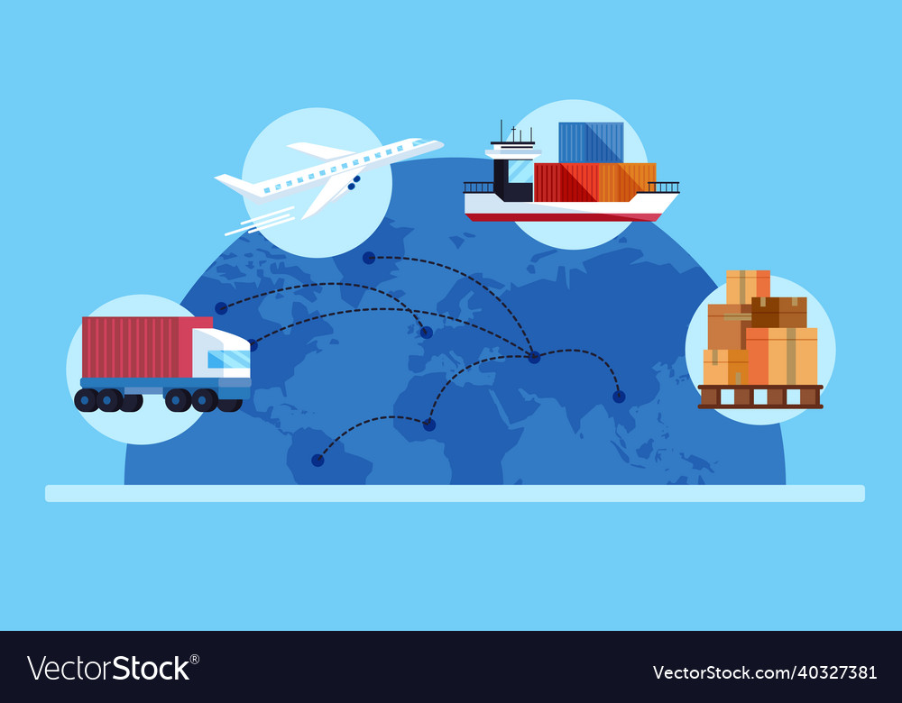 Hand drawn delivery concept Royalty Free Vector Image