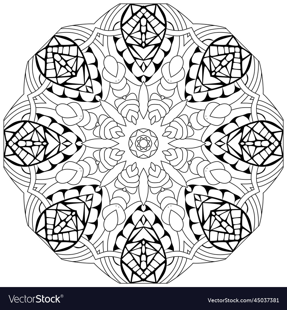 Hand drawn entangle circular ornament