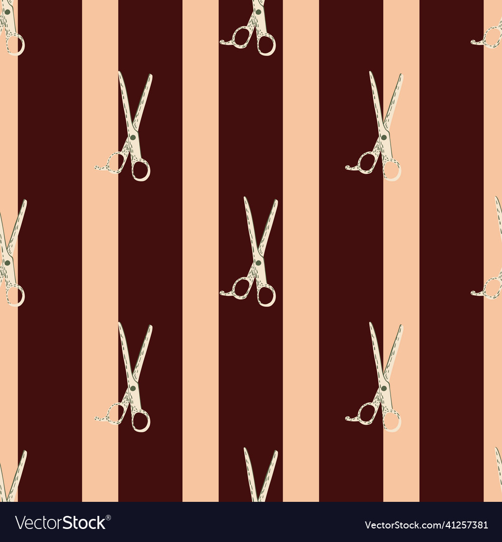 Scissors seamless pattern retro salon background Vector Image Scissors seamless pattern retro salon background