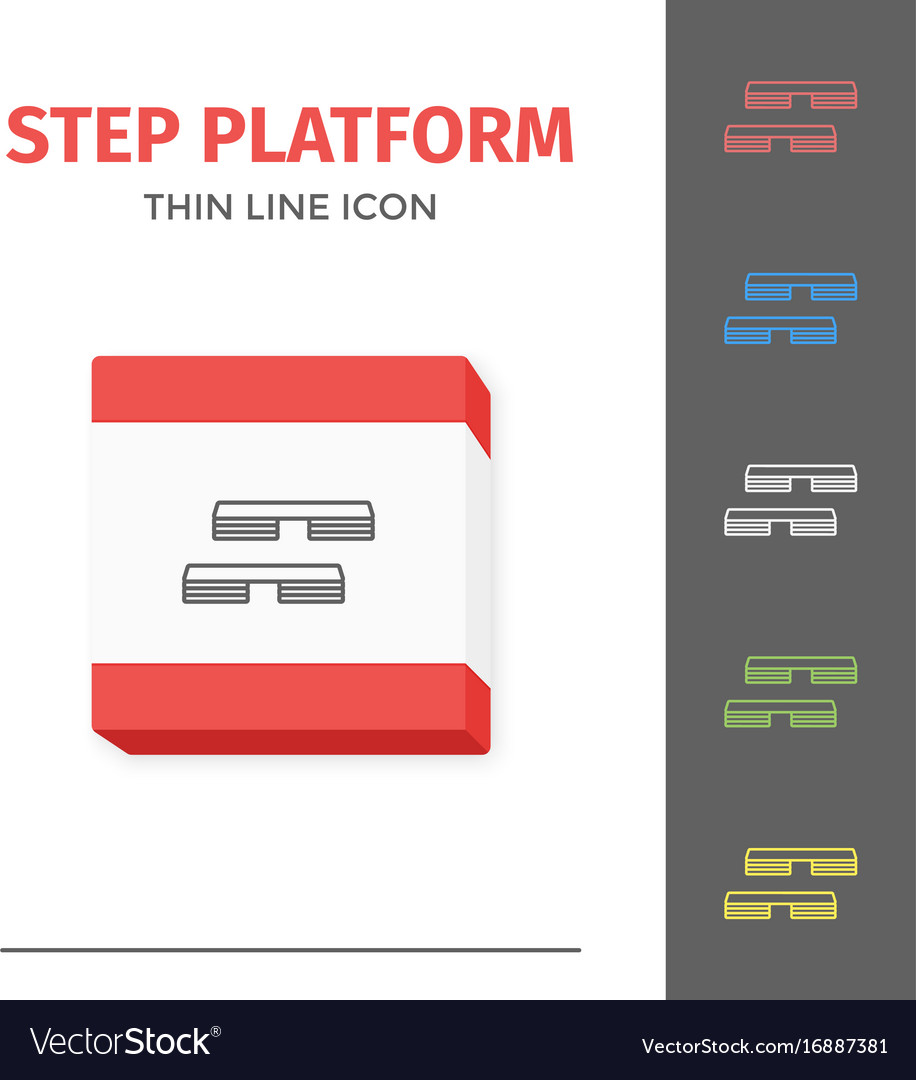 Simple line stroked step platform icon