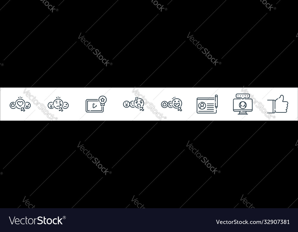 Social media line icons linear set quality