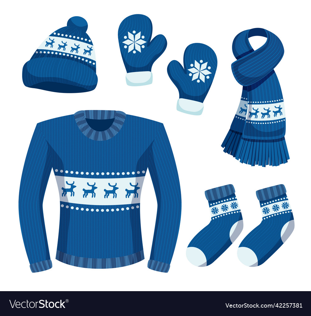 Sweater weather winter set Royalty Free Vector Image