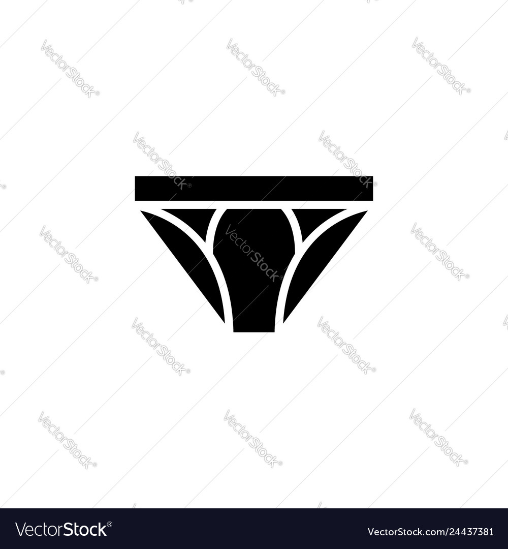 Underwear icon with glyph style in black solid Vector Image