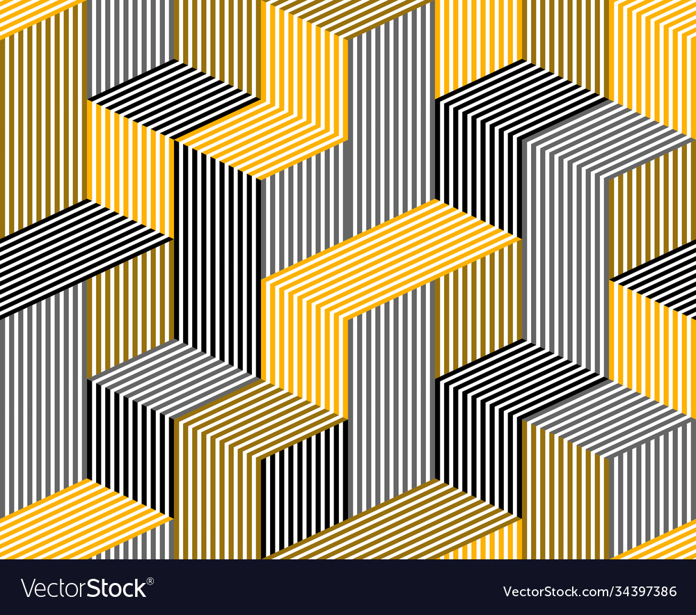 3d dimensional lined cubes seamless pattern Vector Image 3d dimensional lined cubes seamless pattern