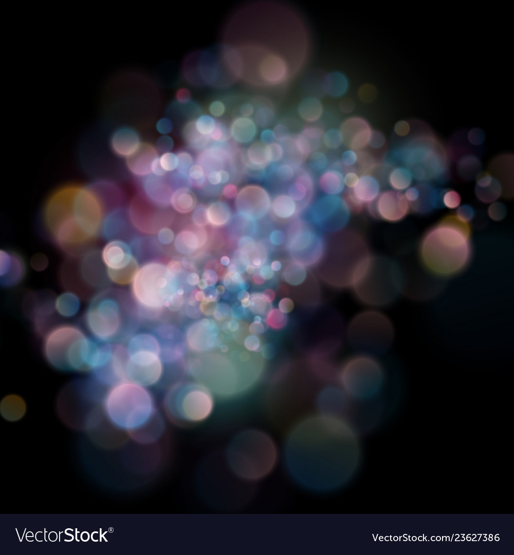 Abstract defocused circular color bokeh on dark Vector Image Abstract defocused circular color bokeh on dark