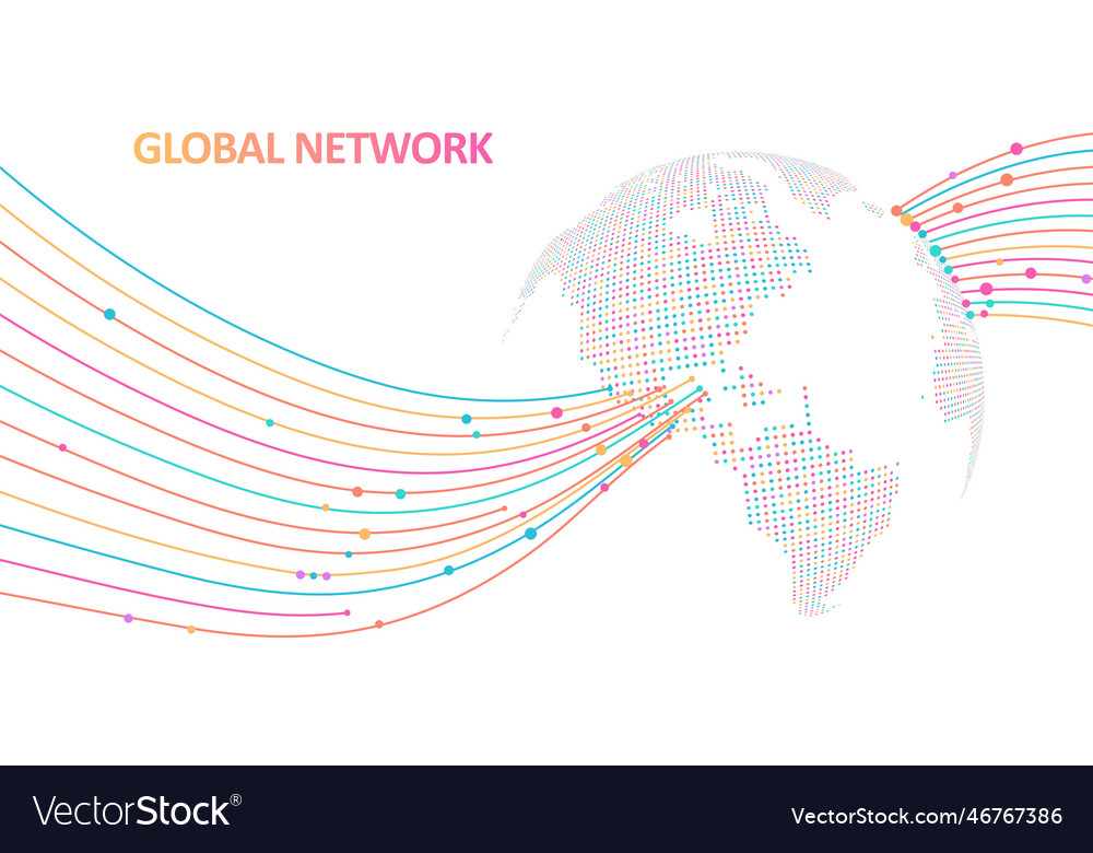 Abstract global technology background Royalty Free Vector
