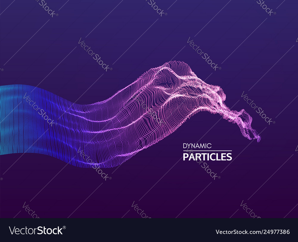 Array with dynamic emitted particles water splash vector image Array with dynamic emitted particles water splash