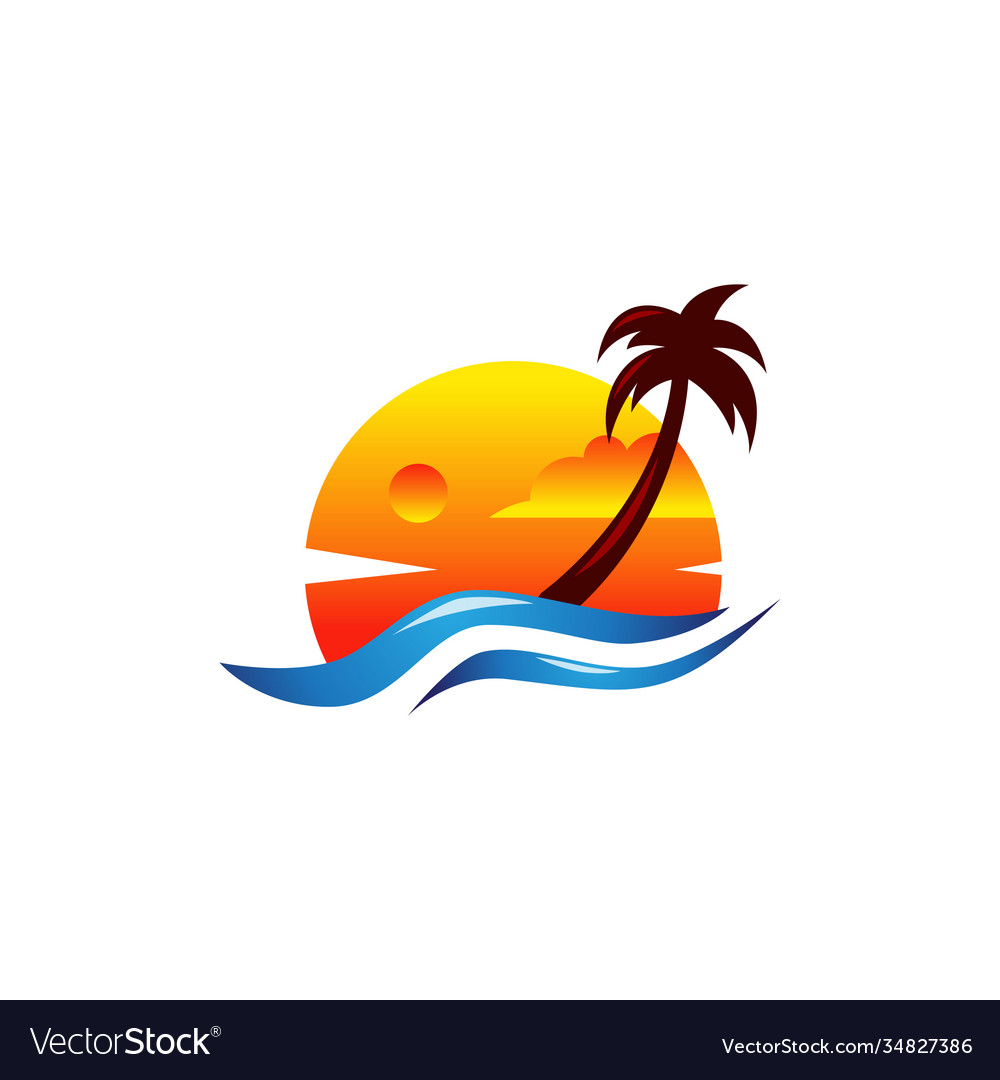 Beach logo modern concept design