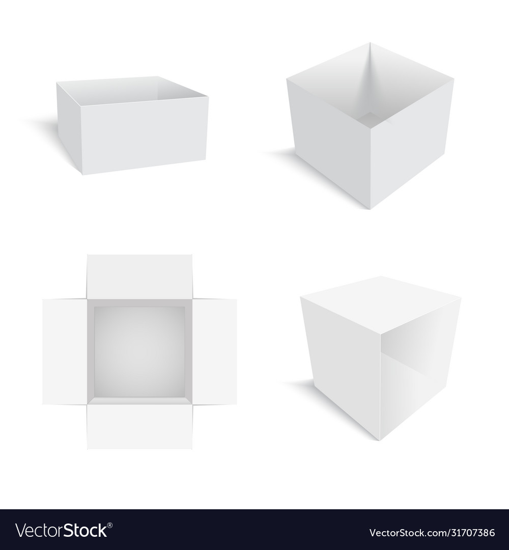 Blank opened paper or cardboard box packing