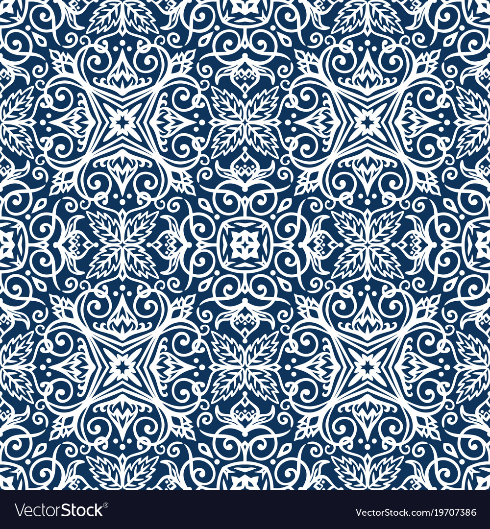 Blue arabesque pattern Royalty Free Vector Image