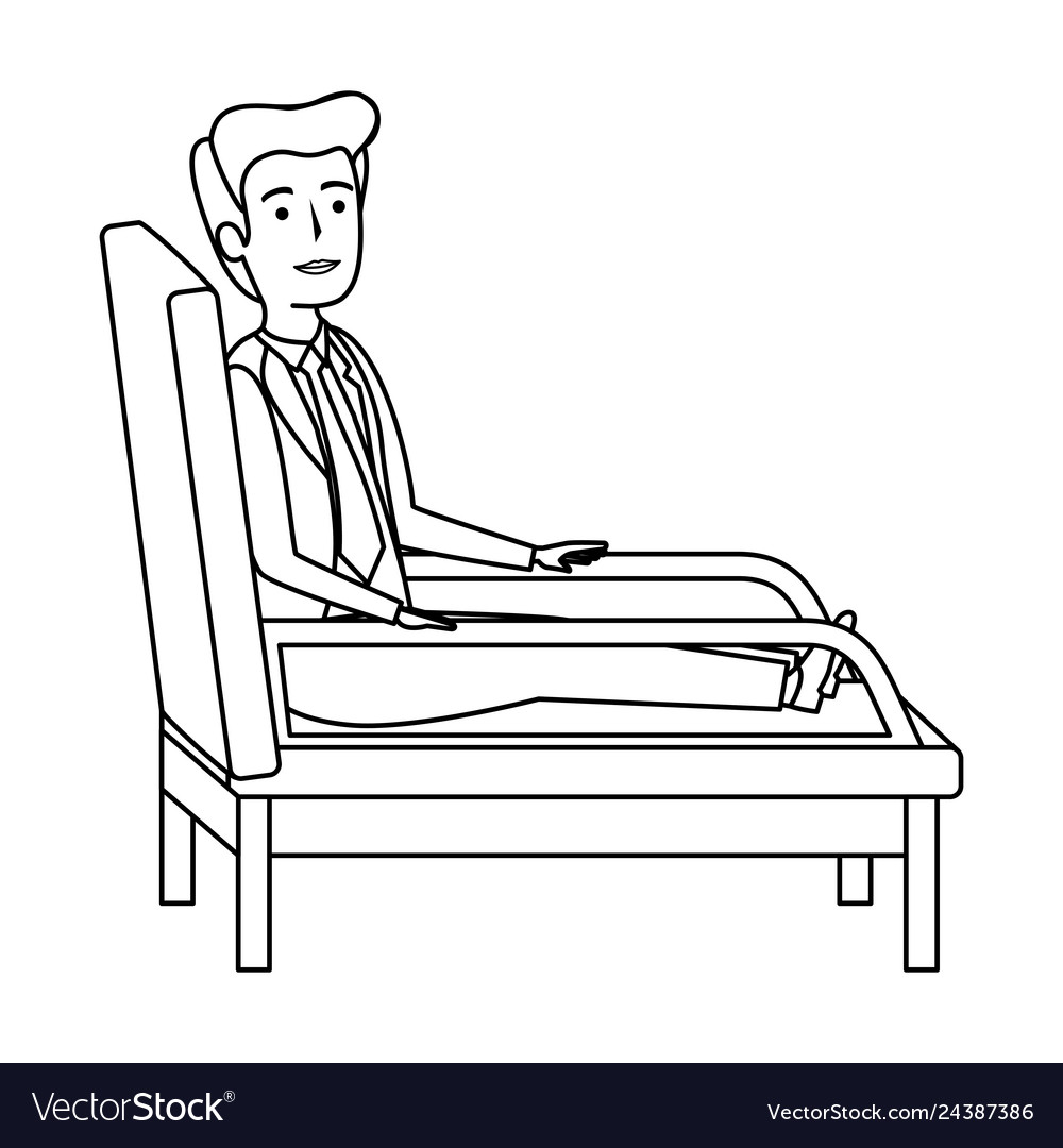 Businessman sitting in psychiatrist chair