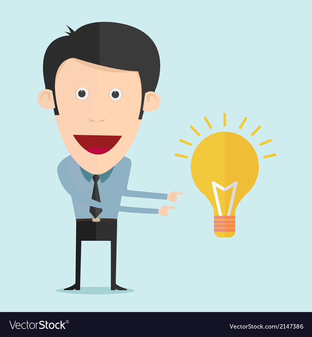 Cartoon with bulb idea Royalty Free Vector Image