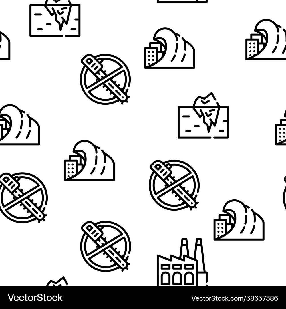 Global warming problem seamless pattern Royalty Free Vector