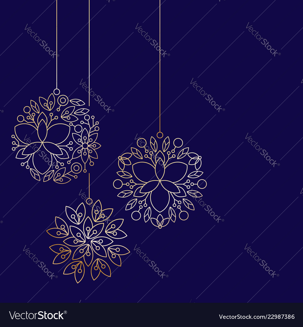 Golden Floral Christmas Ornaments