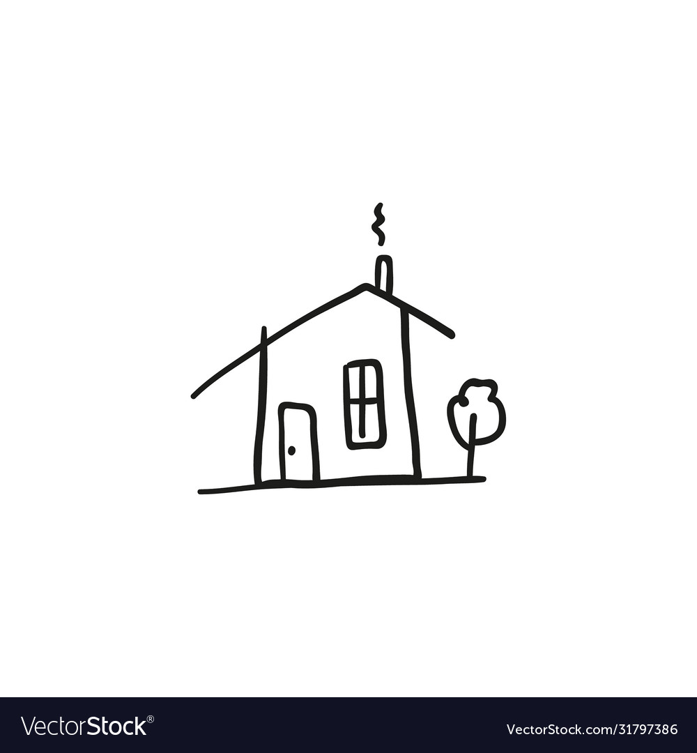 Hand drawn house Royalty Free Vector Image - VectorStock