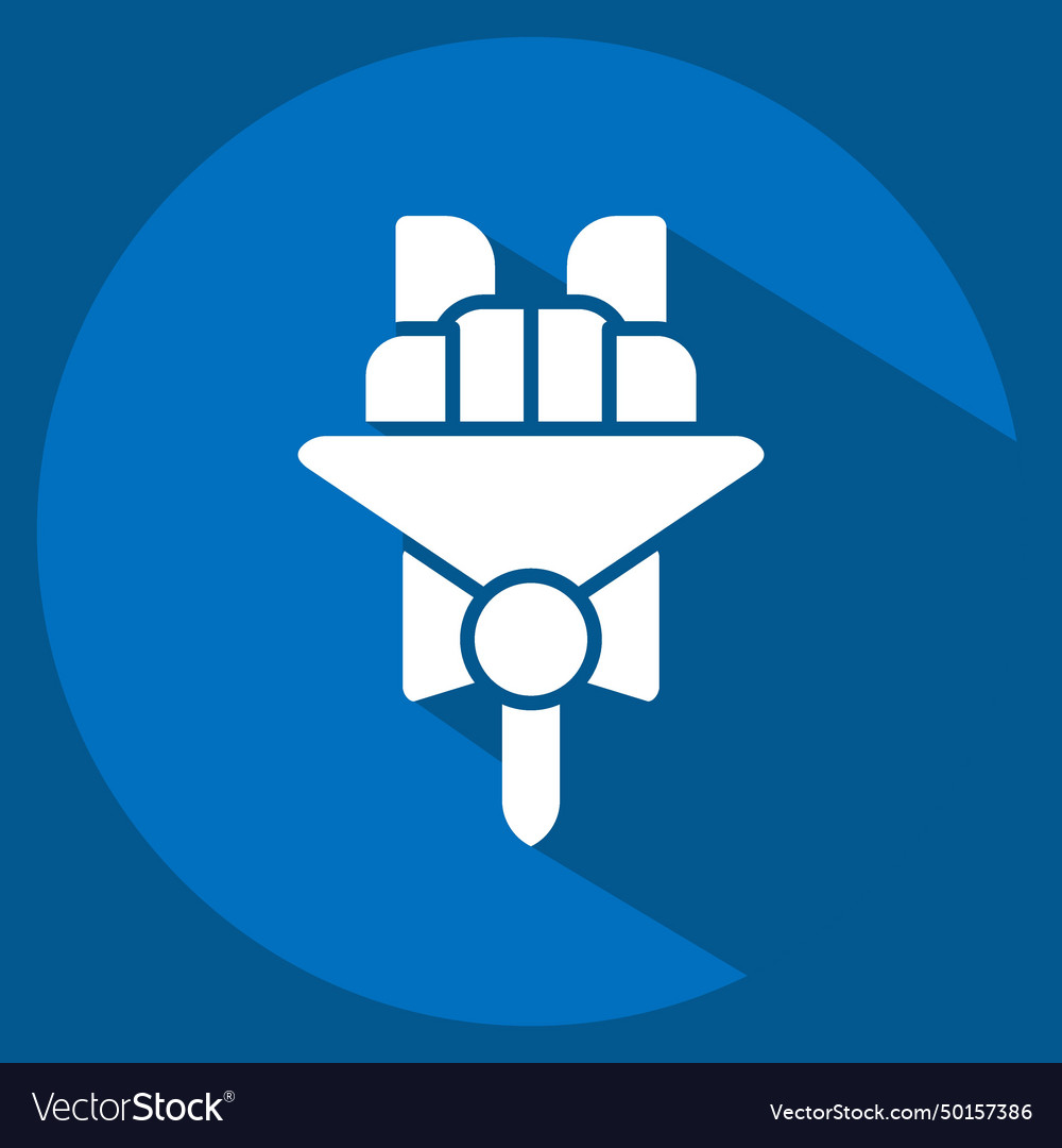 Icon bouquet 2 related to ring symbol long shadow vector image Icon bouquet 2 related to ring symbol long shadow