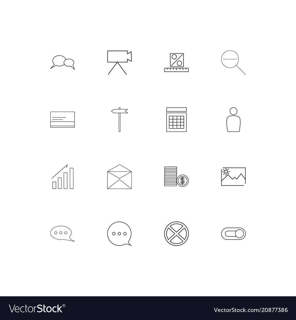 Interface linear thin icons set outlined simple
