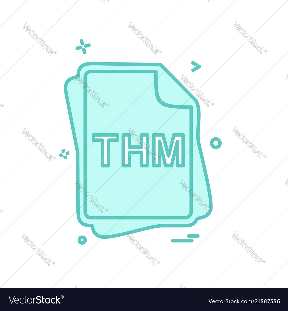 Thm file type icon design Vector Image Thm file type icon design
