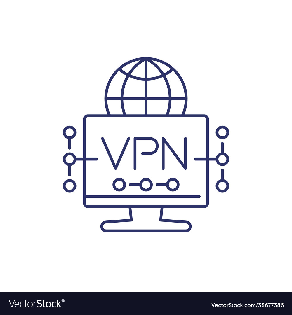 Vpn line icon on white