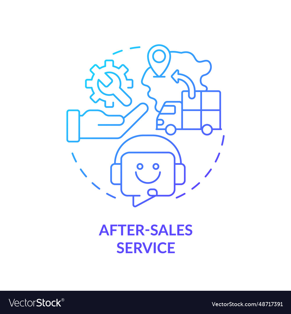 2d gradient thin linear icon after sales service Vector Image 2d gradient thin linear icon after sales service