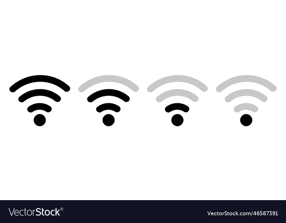 A set of wi-fi icons with different styles