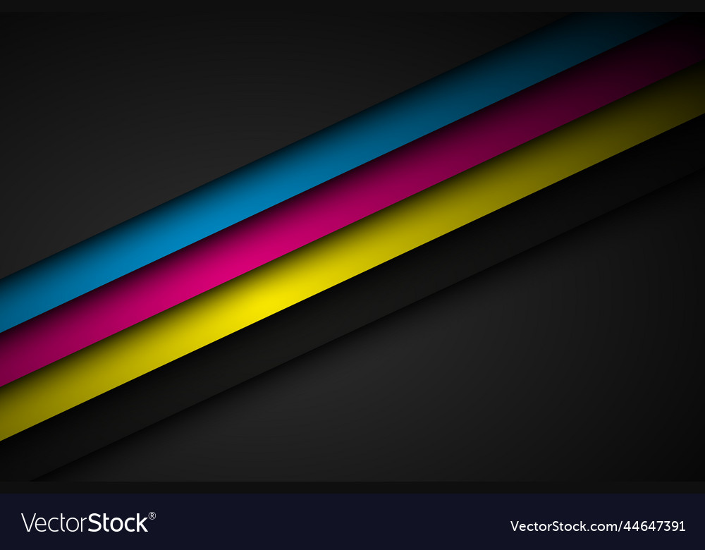 Abstract with lines in cmyk colors vector image Abstract with lines in cmyk colors