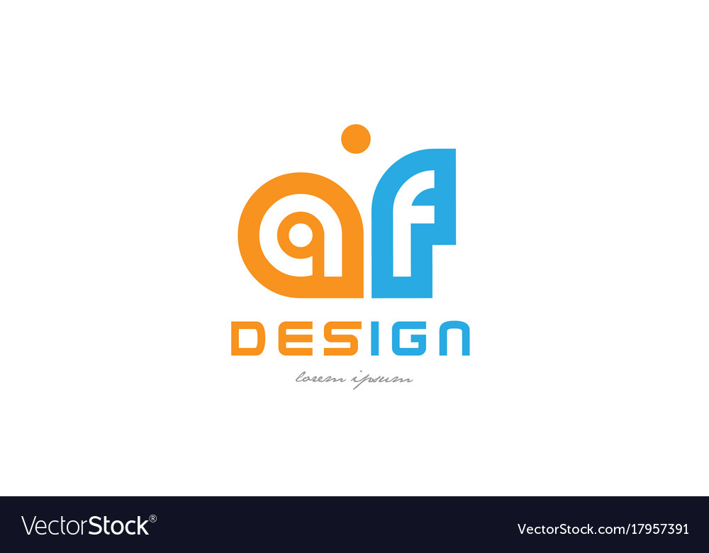 Af a f orange blaues Alphabet Buchstaben Logo