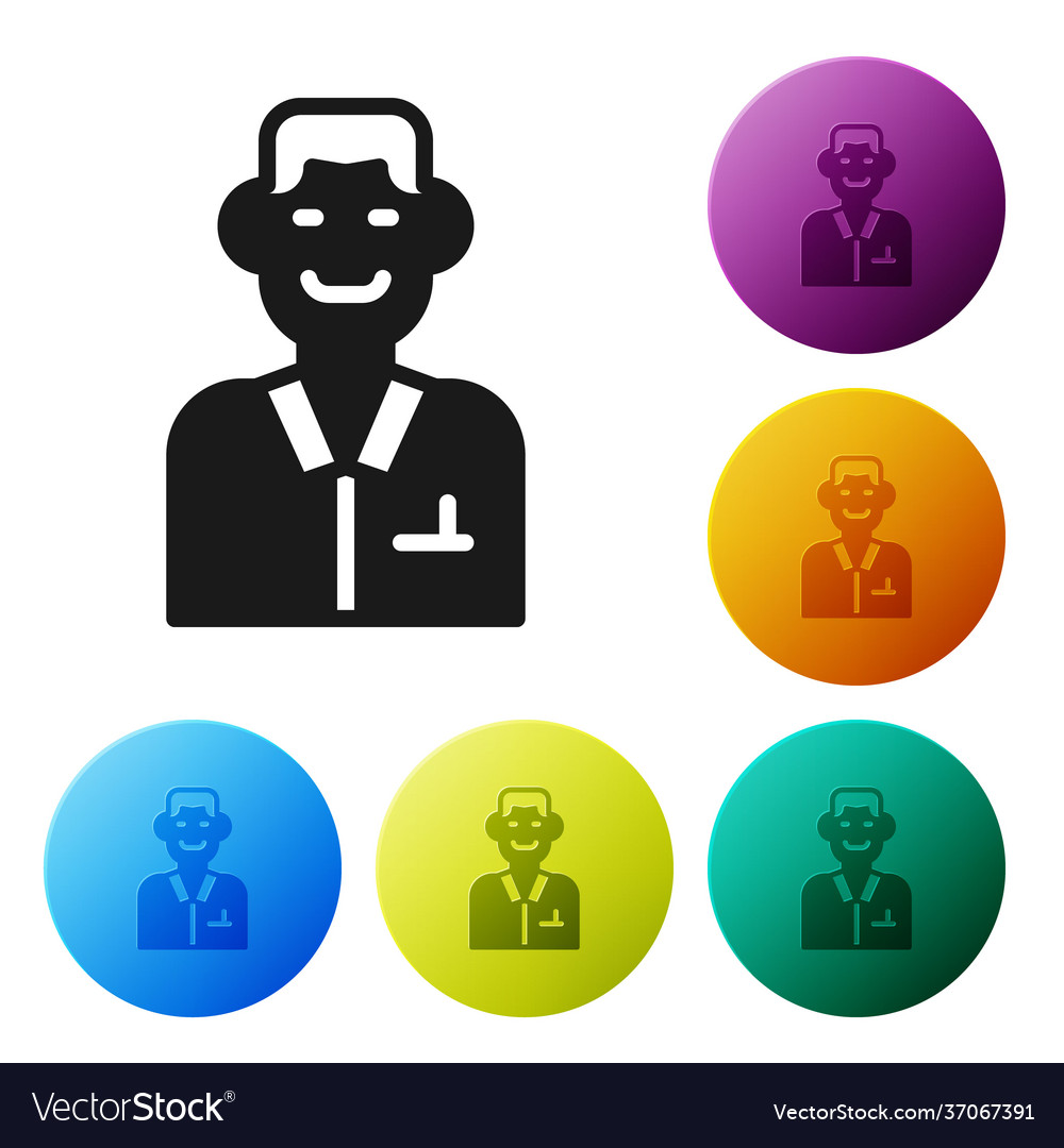 Black trader icon isolated on white background vector image Black trader icon isolated on white background