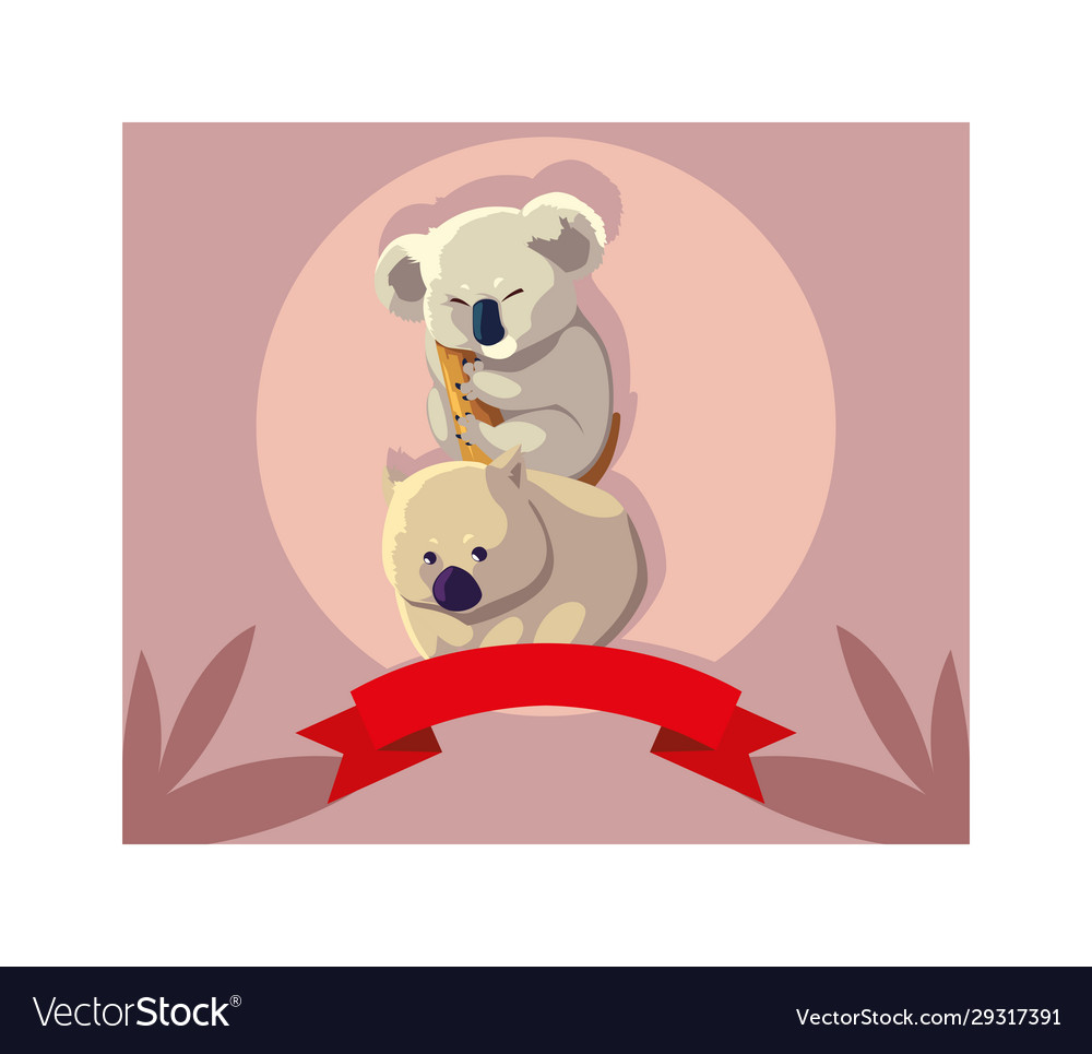 Card with koala and wombat