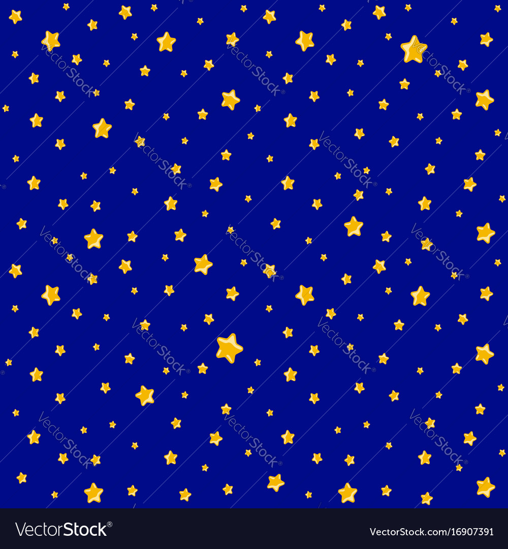 Cute pattern for kids - bright stars on clear sky Vector Image