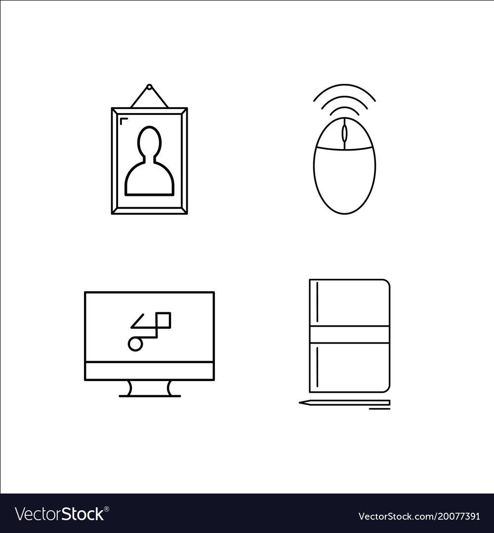 Design and studio simple linear icon setsimple