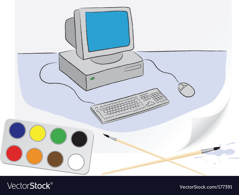 Very Easy Computer Setup Drawing || CPU ,Keyboard,Mouse, Monitor of Computer //Computer Drawing Easy - YouTube