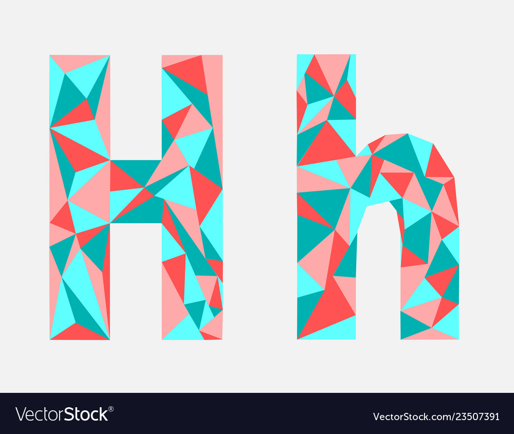 Letter hlow poly alphabetgeometric styleabstrac