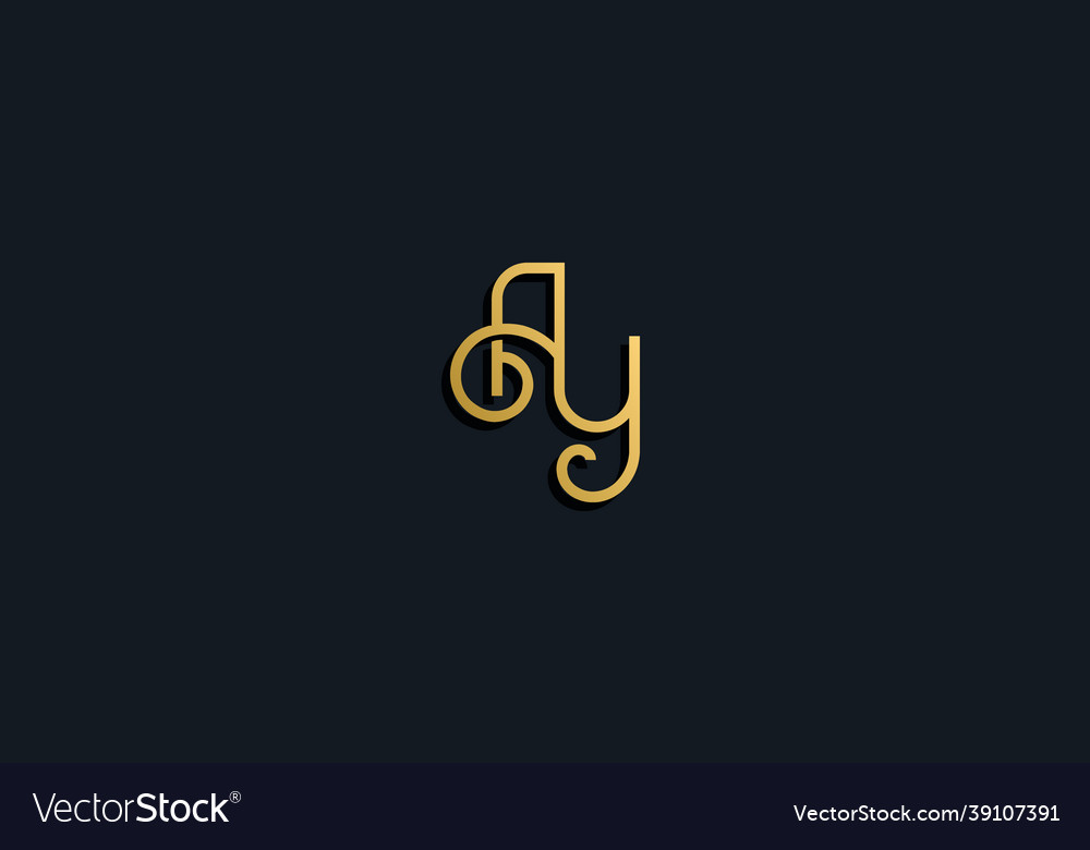 Luxury fashion initial letter ay logo Royalty Free Vector