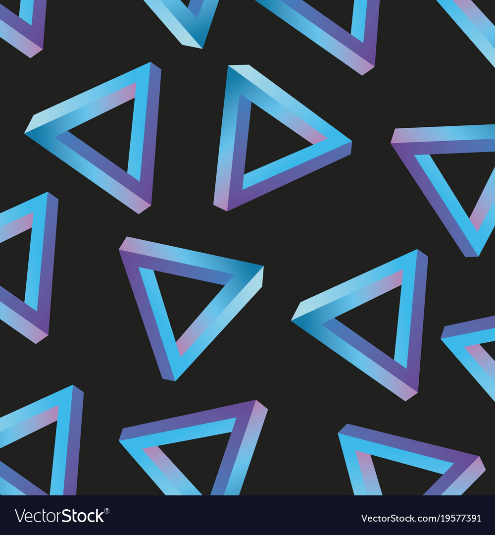 Memphis style pattern triangle repeating geometric
