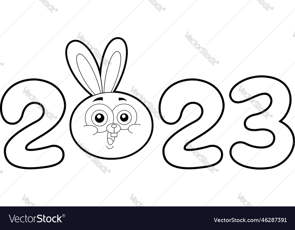 outlined-year-of-the-rabbit-zodiac-royalty-free-vector-image