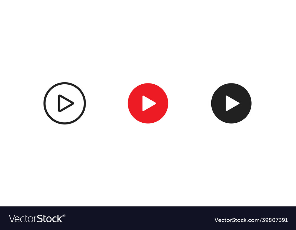 Plat button simple icon set video symbol concept vector image Plat button simple icon set video symbol concept