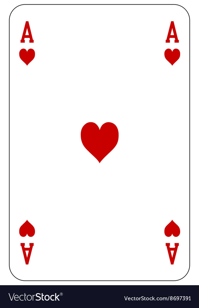 Poker playing card ace heart Royalty Free Vector Image