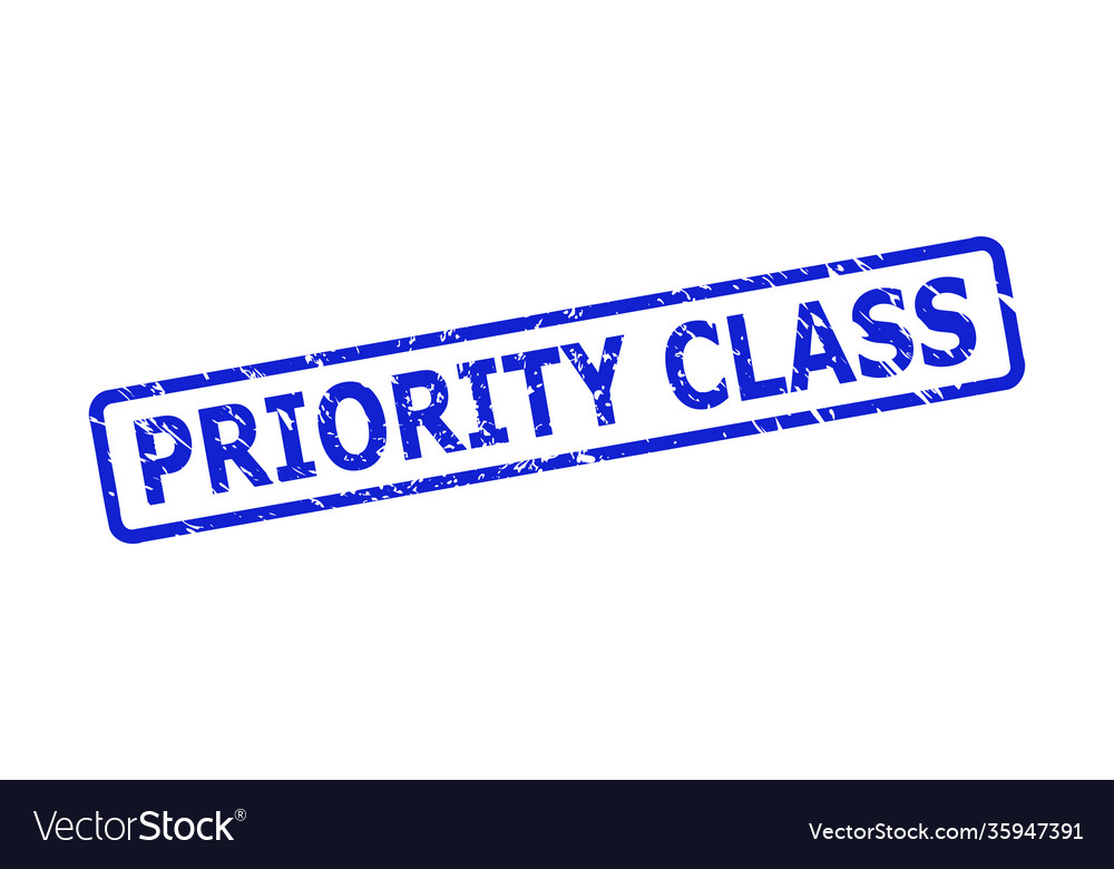 Priority class seal with grunge surface