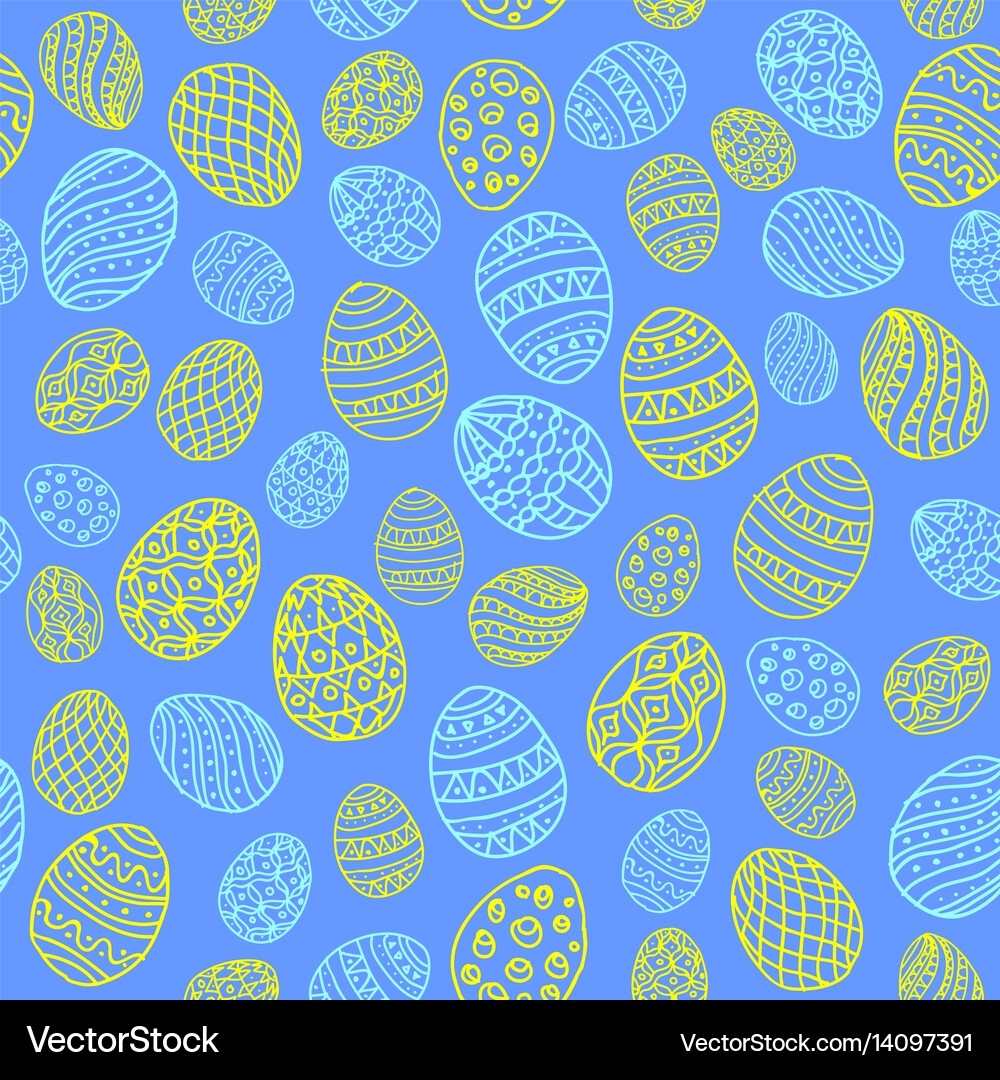 Seamless background to easter with eggs 4 Vector Image