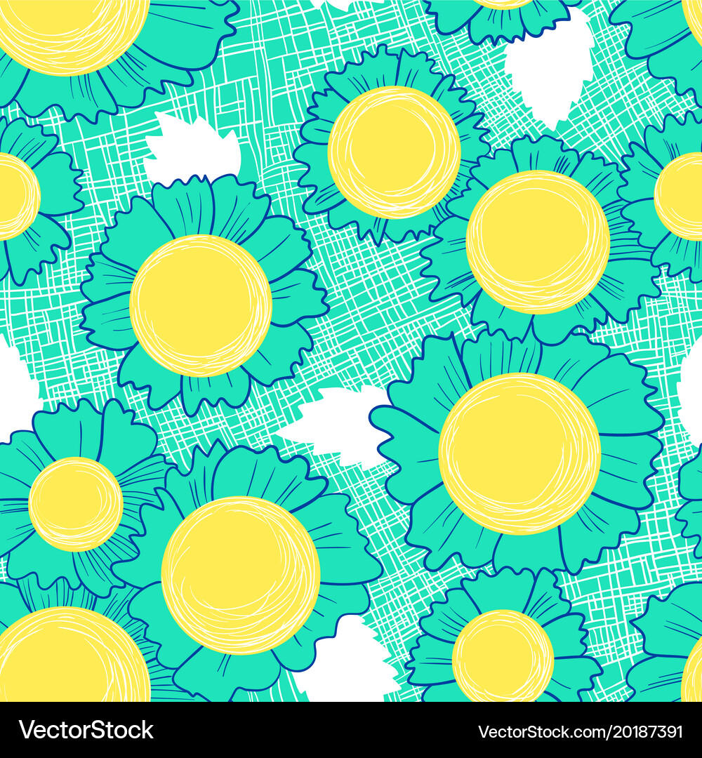 Seamless pattern with daisy flowers background Vector Image