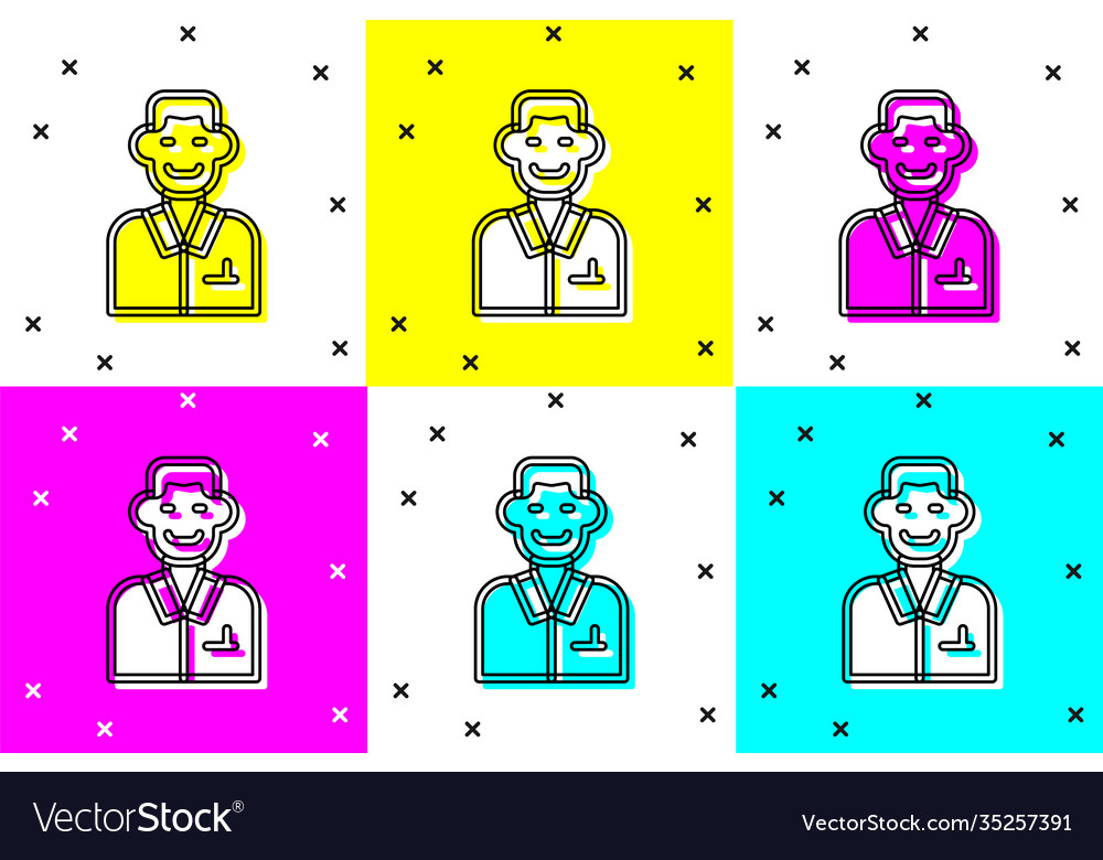 Set trader icon isolated on color background vector image Set trader icon isolated on color background