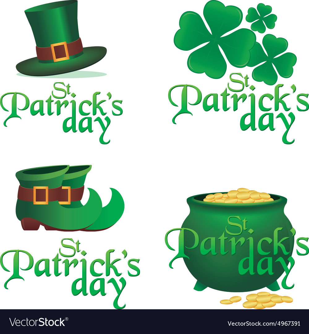 Set traditional elements with text for patricks