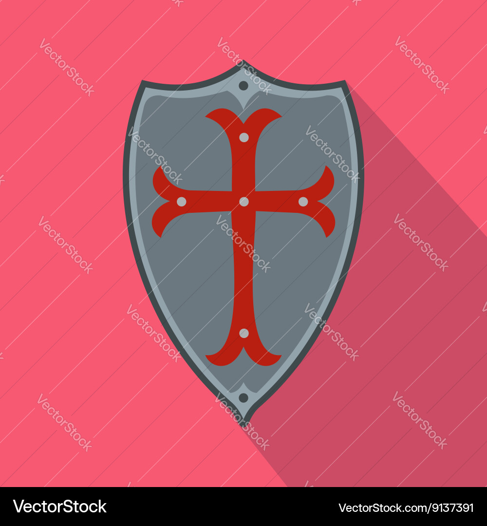 Shield icon flat style Royalty Free Vector Image