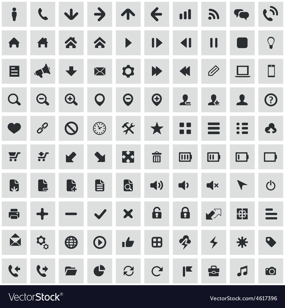 100 ui outline for web and mobile icons